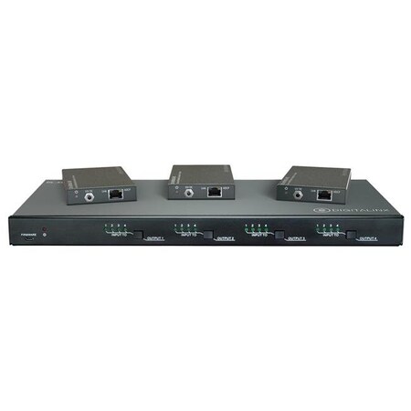 Digitalinx Digitalinx DL-44E-KIT 4 x4in. 4K HDBT Matrix Switch kitted with 3 HD Base PoE Receivers DL-44E-KIT